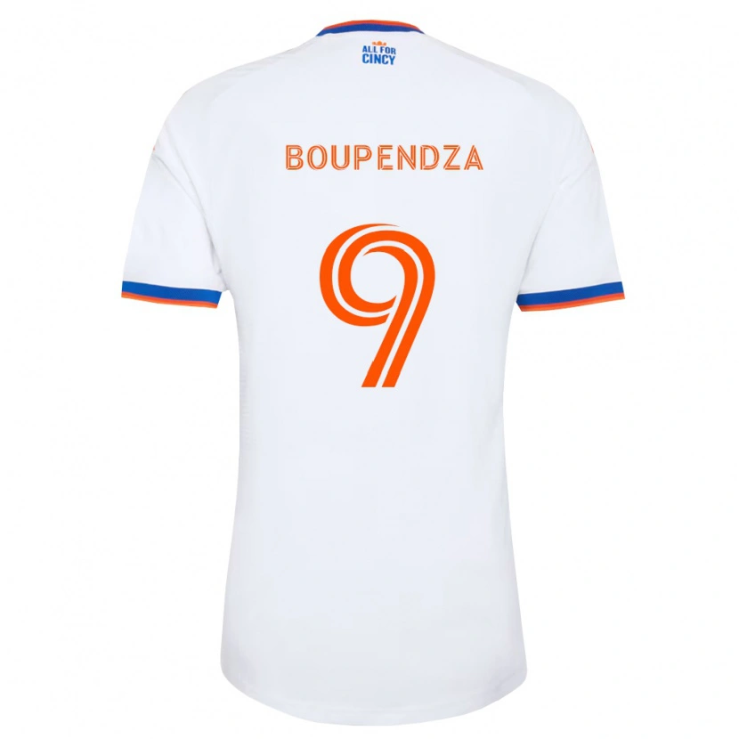 Danxen Hombre Camiseta Aaron Boupendza #9 Blanco Azul Marino Naranja 2ª Equipación 2026/27 La Camisa