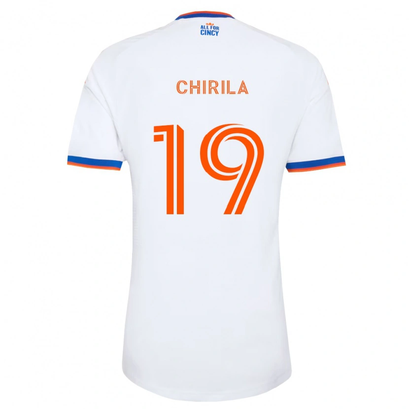 Danxen Hombre Camiseta Ștefan Chirilă #19 Blanco Azul Marino Naranja 2ª Equipación 2026/27 La Camisa