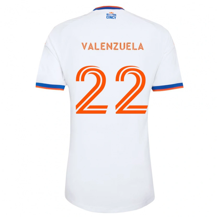 Danxen Hombre Camiseta Gerardo Valenzuela #22 Blanco Azul Marino Naranja 2ª Equipación 2026/27 La Camisa
