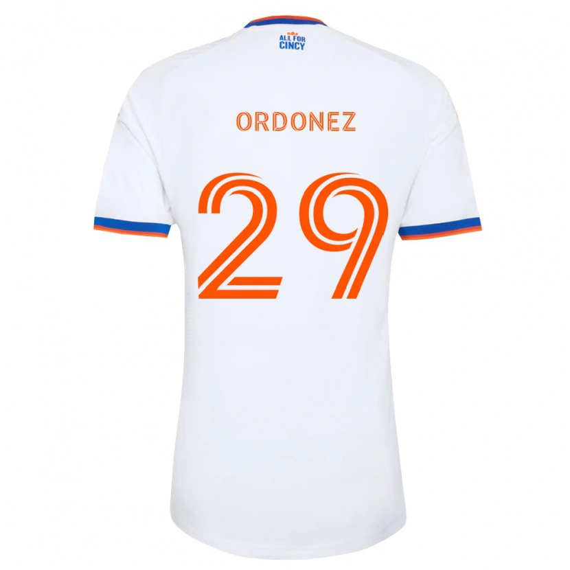 Danxen Hombre Camiseta Arquímides Ordóñez #29 Blanco Azul Marino Naranja 2ª Equipación 2026/27 La Camisa