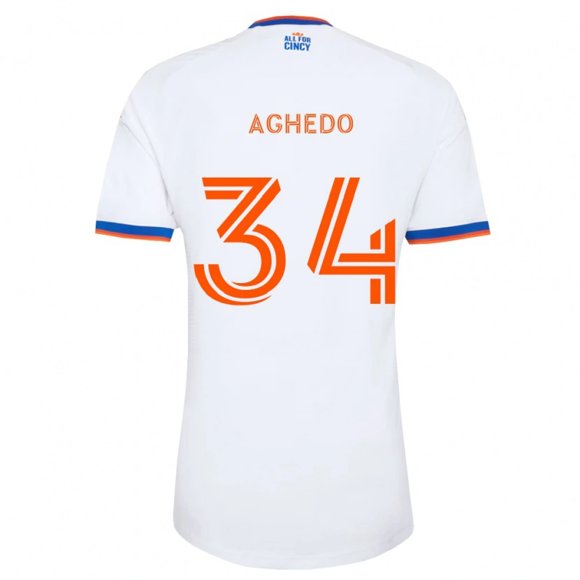 Danxen Hombre Camiseta London Aghedo #34 Blanco Azul Marino Naranja 2ª Equipación 2026/27 La Camisa