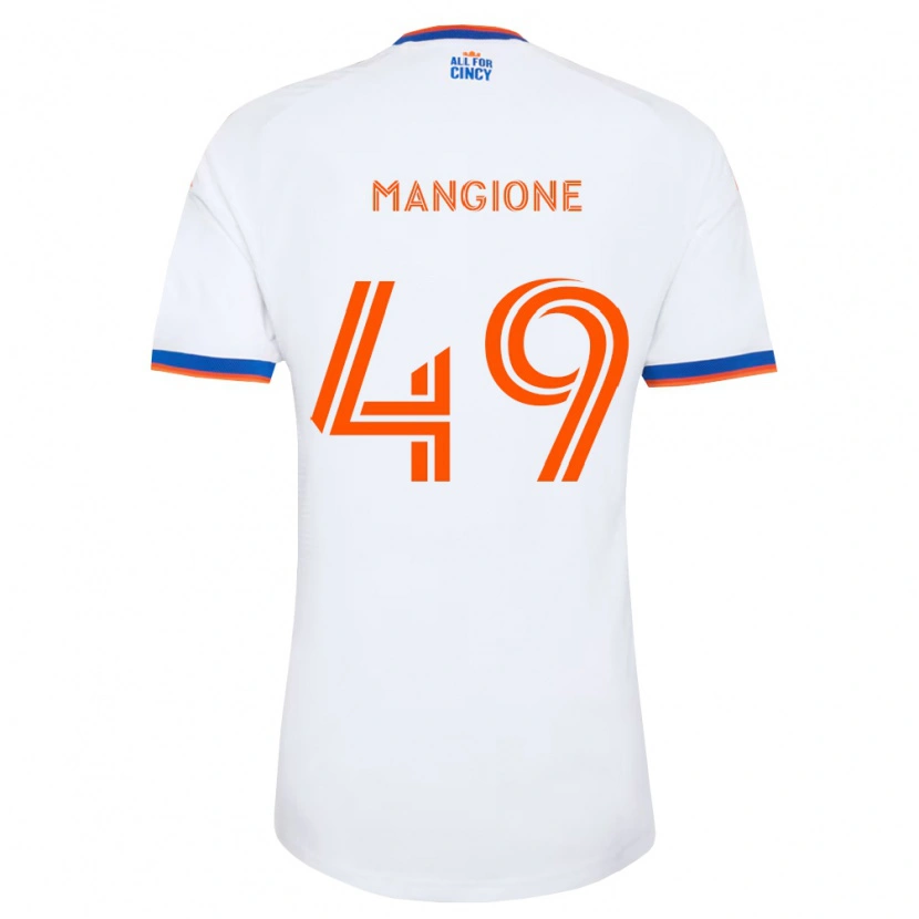 Danxen Hombre Camiseta Peter Mangione #49 Blanco Azul Marino Naranja 2ª Equipación 2026/27 La Camisa
