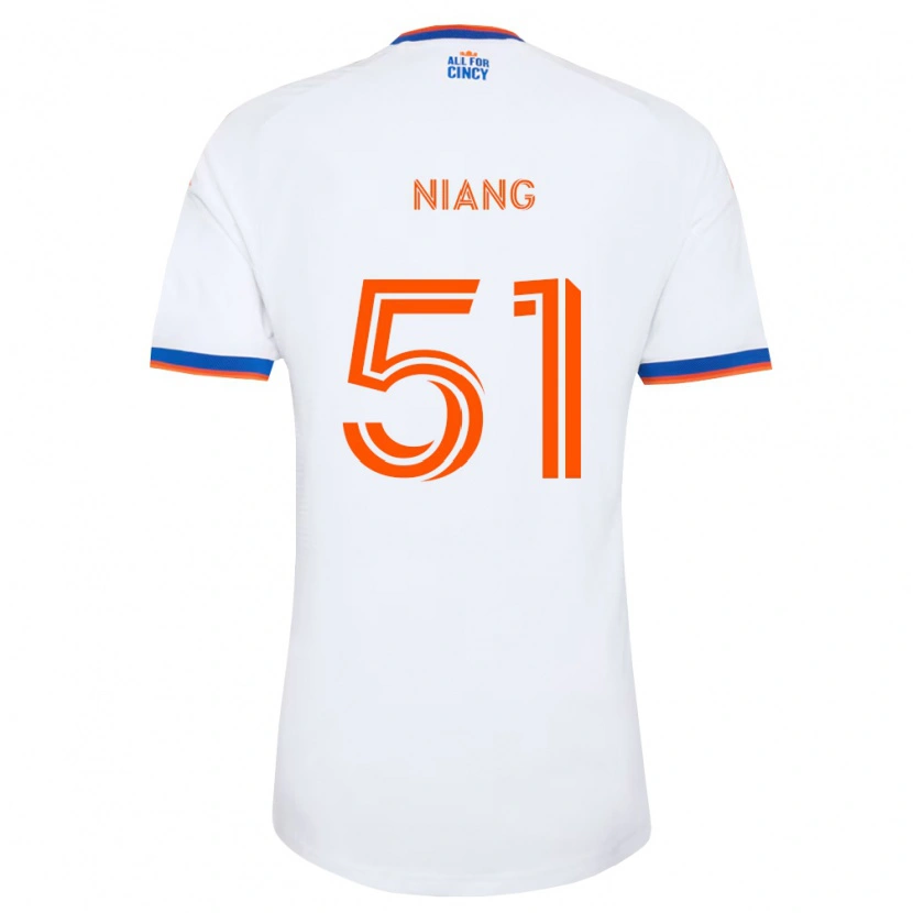 Danxen Hombre Camiseta Cheikhou Niang #51 Blanco Azul Marino Naranja 2ª Equipación 2026/27 La Camisa