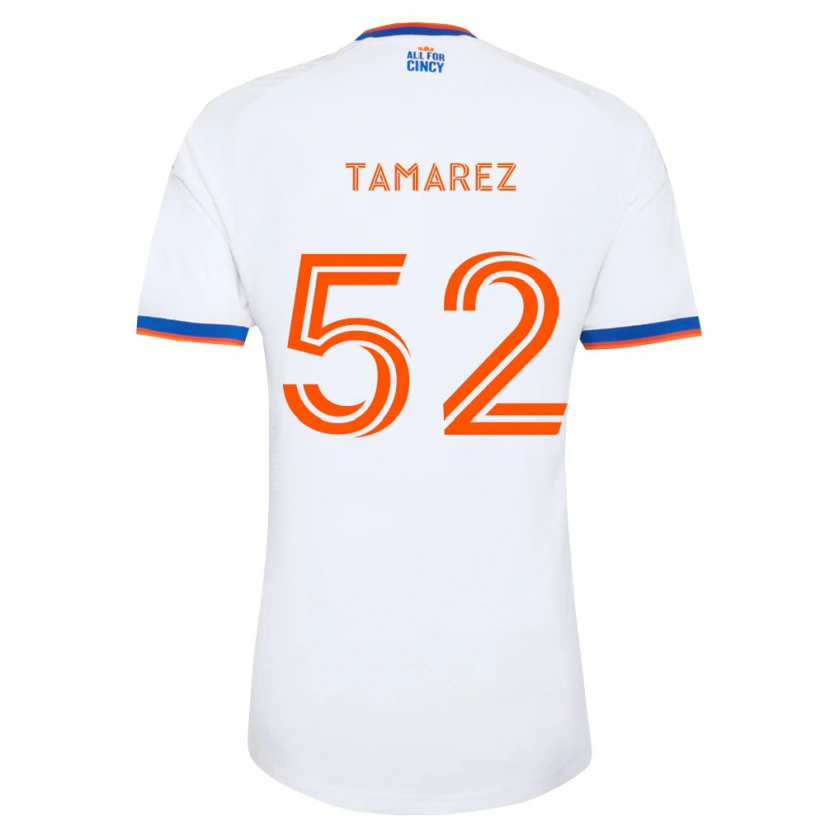 Danxen Hombre Camiseta Lucas Tamarez #52 Blanco Azul Marino Naranja 2ª Equipación 2026/27 La Camisa