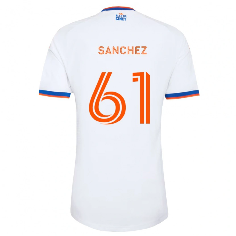 Danxen Hombre Camiseta Santiago Sanchez #61 Blanco Azul Marino Naranja 2ª Equipación 2026/27 La Camisa