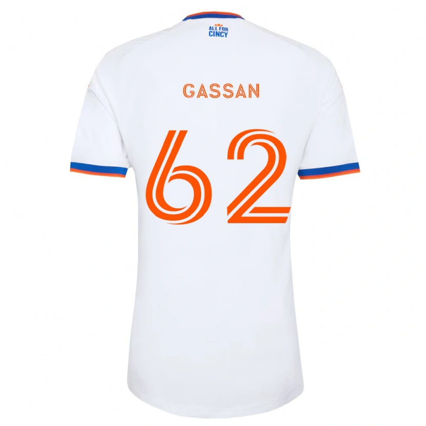 Danxen Hombre Camiseta Noah Gassan #62 Blanco Azul Marino Naranja 2ª Equipación 2026/27 La Camisa