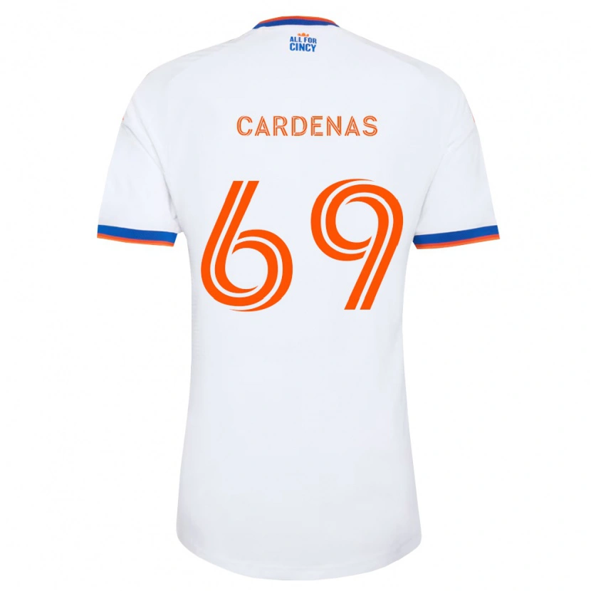 Danxen Hombre Camiseta Jared Cardenas #69 Blanco Azul Marino Naranja 2ª Equipación 2026/27 La Camisa
