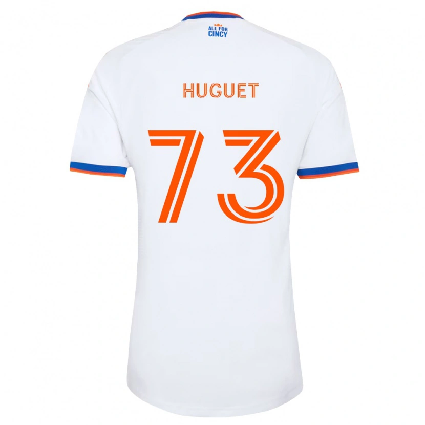 Danxen Hombre Camiseta Gaël Huguet #73 Blanco Azul Marino Naranja 2ª Equipación 2026/27 La Camisa