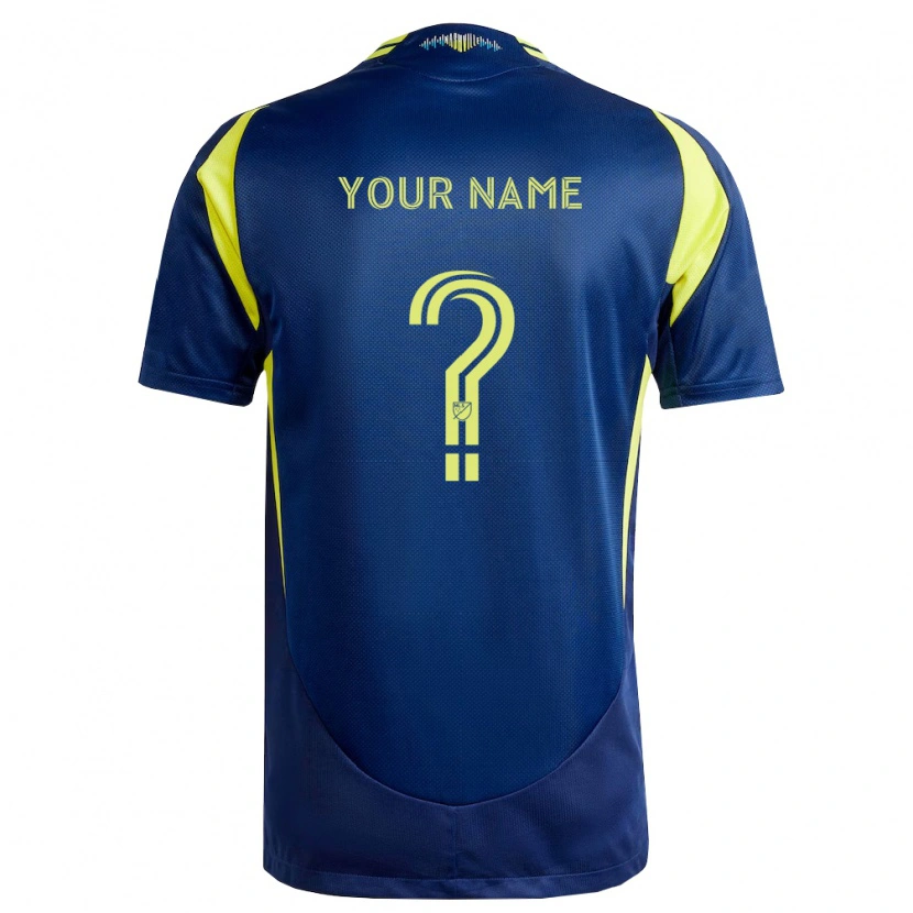 Danxen Hombre Camiseta Su Nombre #0 Amarillo Azul Marino 2ª Equipación 2026/27 La Camisa