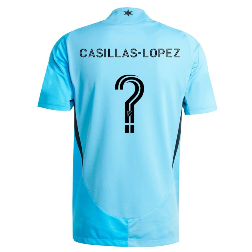 Danxen Hombre Camiseta Carlos Casillas-Lopez #0 Azul Claro Negro 2ª Equipación 2026/27 La Camisa