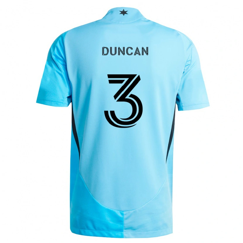 Danxen Hombre Camiseta Kyle Duncan #3 Azul Claro Negro 2ª Equipación 2026/27 La Camisa