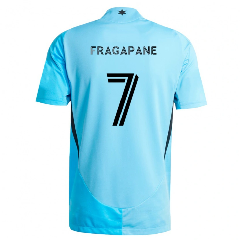 Danxen Hombre Camiseta Franco Fragapane #7 Azul Claro Negro 2ª Equipación 2026/27 La Camisa