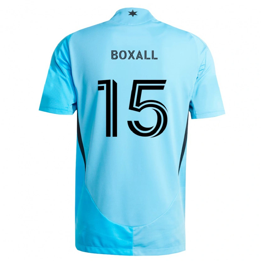 Danxen Hombre Camiseta Michael Boxall #15 Azul Claro Negro 2ª Equipación 2026/27 La Camisa