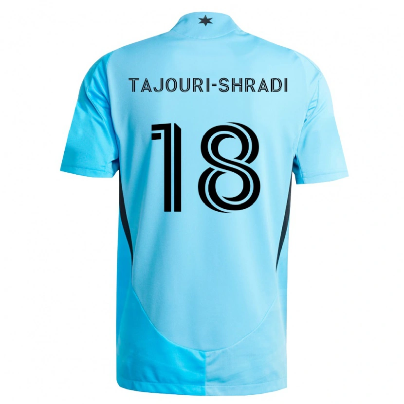Danxen Hombre Camiseta Ismael Tajouri-Shradi #18 Azul Claro Negro 2ª Equipación 2026/27 La Camisa