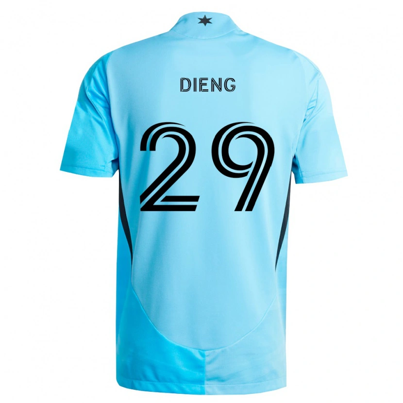 Danxen Hombre Camiseta Mamadou Dieng #29 Azul Claro Negro 2ª Equipación 2026/27 La Camisa