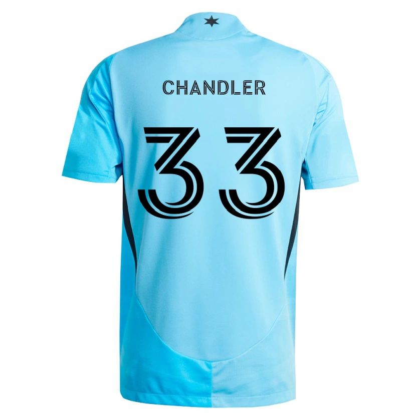 Danxen Hombre Camiseta Kieran Chandler #33 Azul Claro Negro 2ª Equipación 2026/27 La Camisa