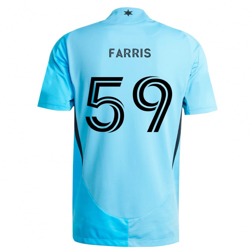 Danxen Hombre Camiseta John Farris #59 Azul Claro Negro 2ª Equipación 2026/27 La Camisa
