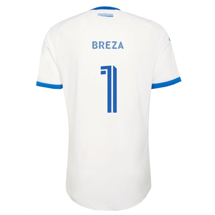 Danxen Hombre Camiseta Sébastian Breza #1 Azul Cielo Blanco 2ª Equipación 2026/27 La Camisa