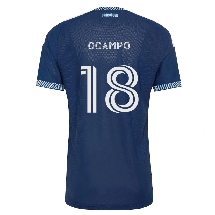 Danxen Hombre Camiseta Édier Ocampo #18 Azul Profundo Blanco 2ª Equipación 2026/27 La Camisa