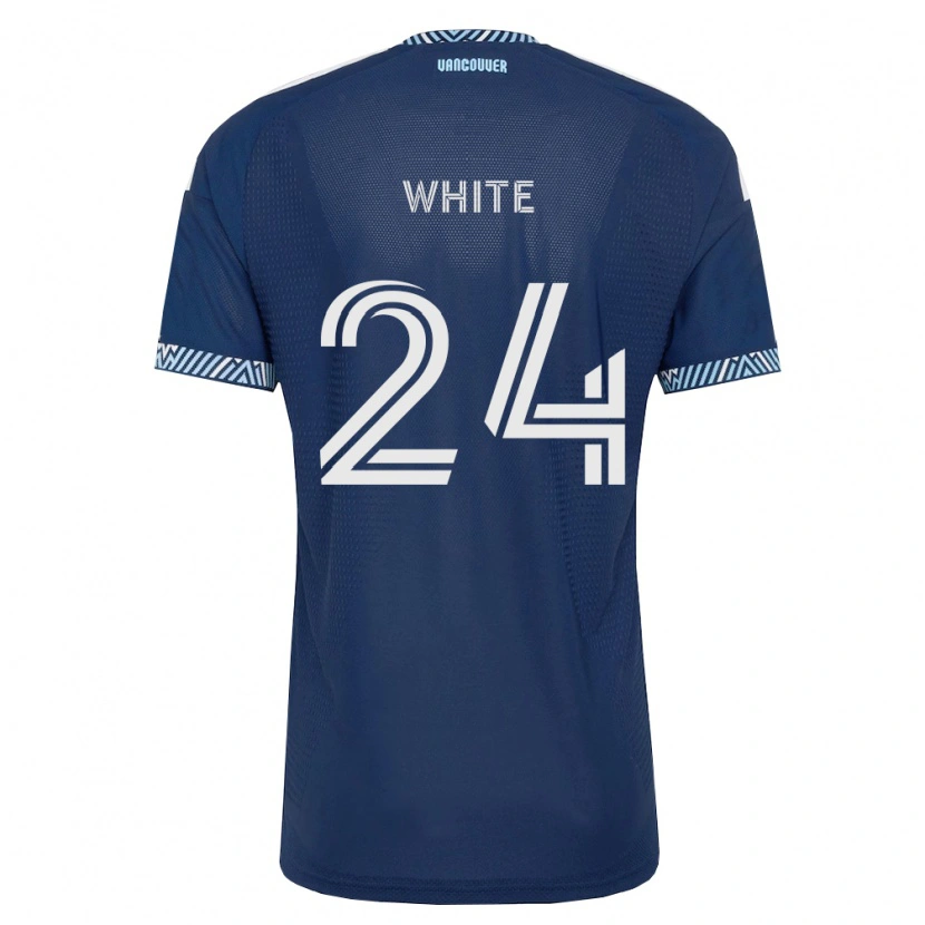 Danxen Hombre Camiseta Brian White #24 Azul Profundo Blanco 2ª Equipación 2026/27 La Camisa