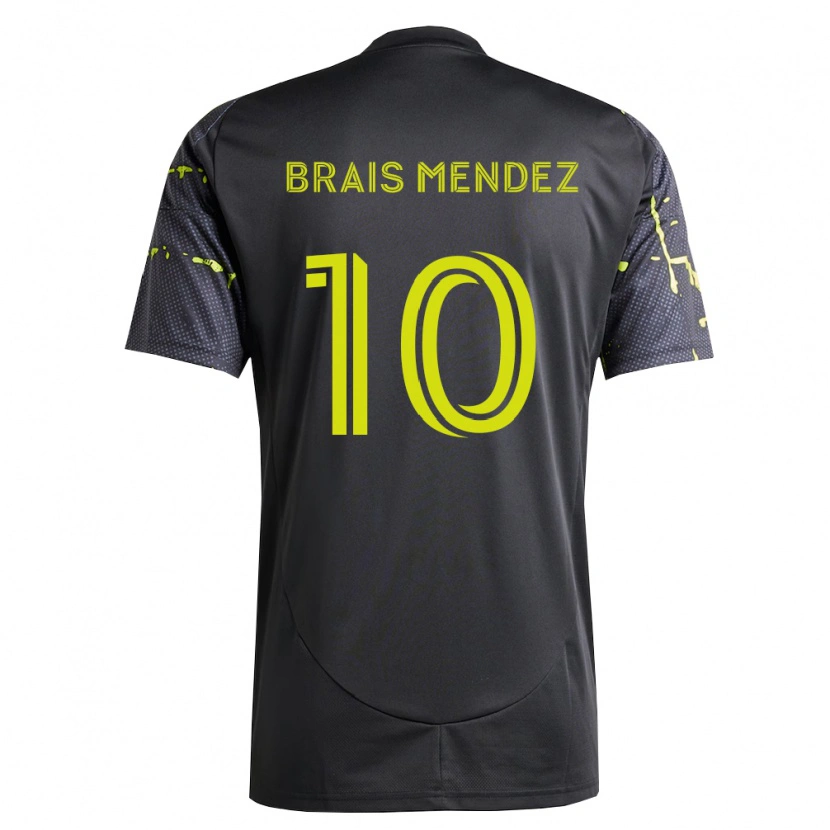 Danxen Hombre Camiseta Brais Méndez #10 Amarillo Fluorescente Negro 2ª Equipación 2026/27 La Camisa