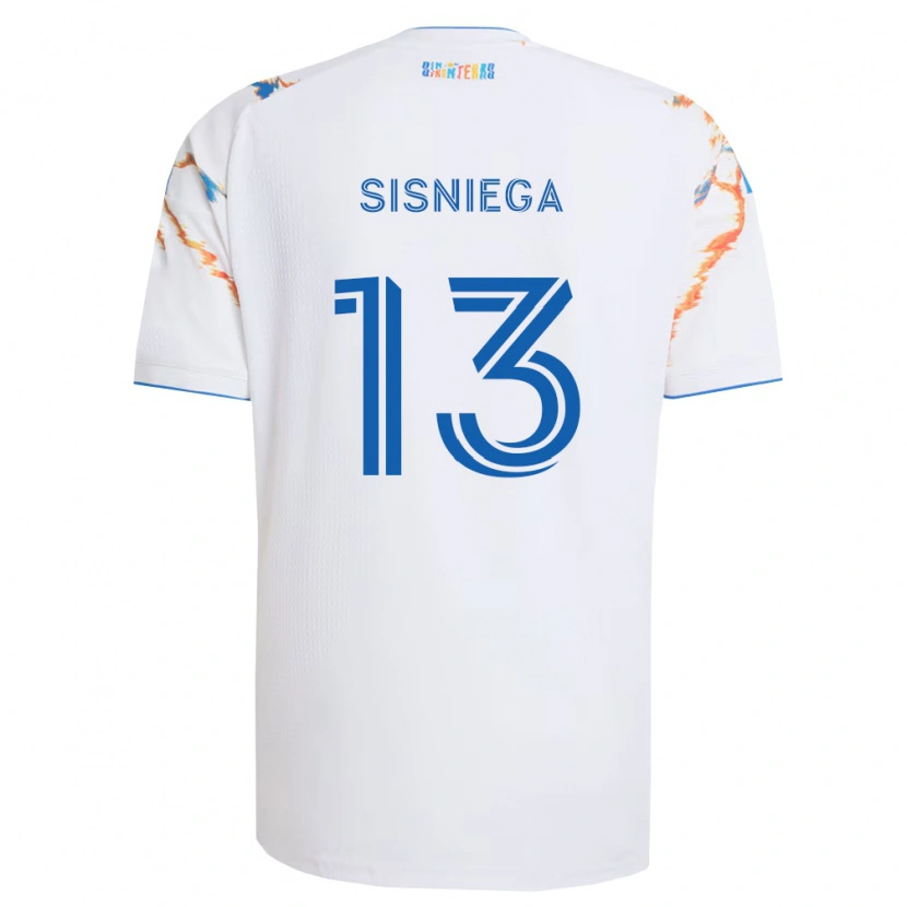 Danxen Hombre Camiseta Pablo Sisniega #13 Blanco Naranja Azul 2ª Equipación 2026/27 La Camisa