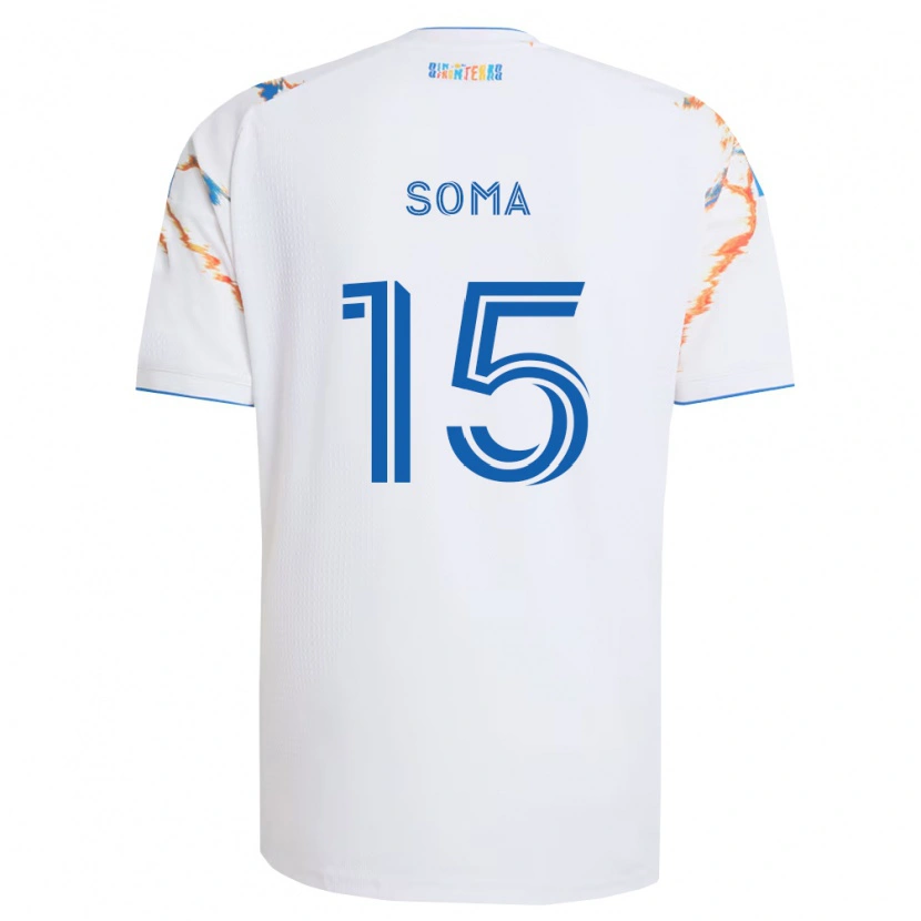 Danxen Hombre Camiseta Pedro Soma #15 Blanco Naranja Azul 2ª Equipación 2026/27 La Camisa