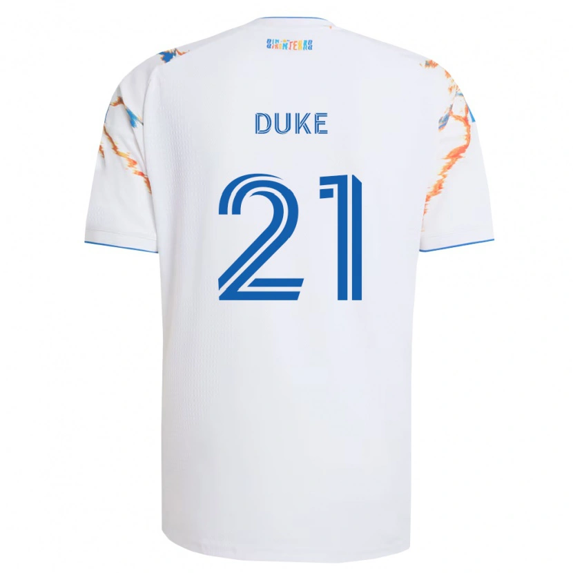 Danxen Hombre Camiseta Bryce Duke #21 Blanco Naranja Azul 2ª Equipación 2026/27 La Camisa