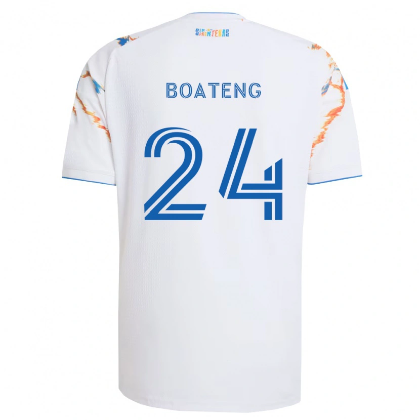 Danxen Hombre Camiseta Emmanuel Boateng #24 Blanco Naranja Azul 2ª Equipación 2026/27 La Camisa