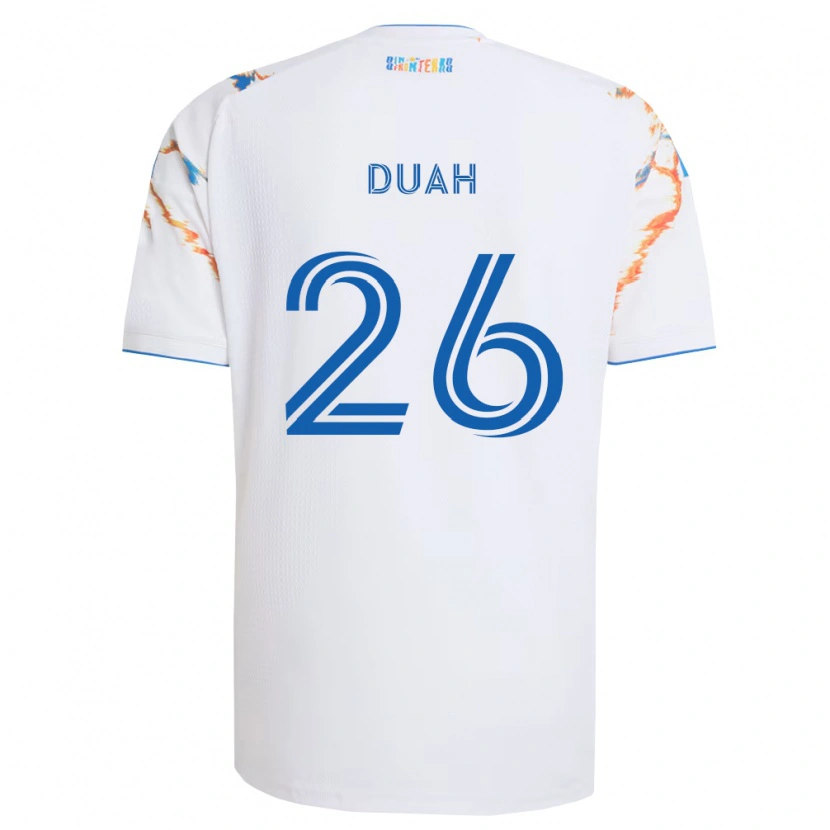 Danxen Hombre Camiseta Manu Duah #26 Blanco Naranja Azul 2ª Equipación 2026/27 La Camisa