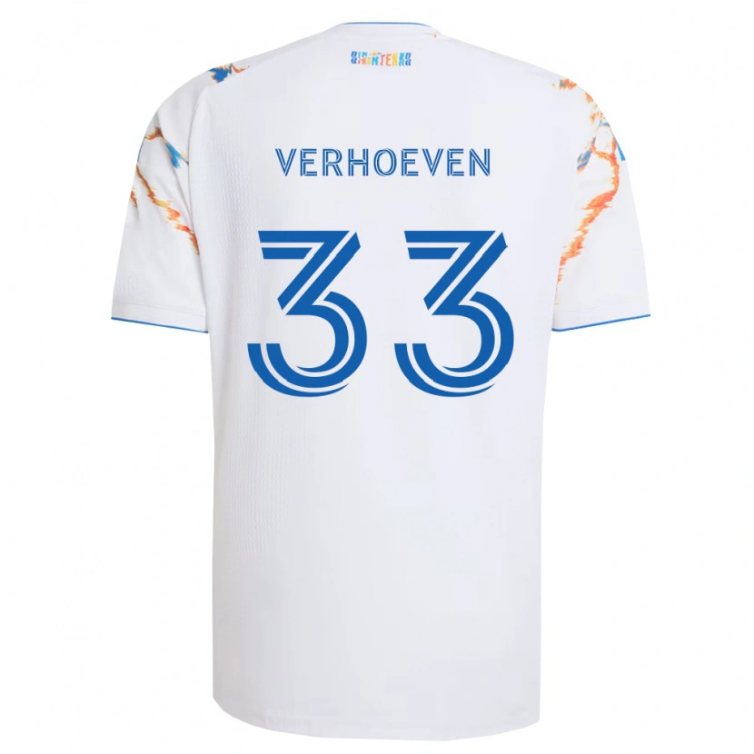 Danxen Hombre Camiseta Oscar Verhoeven #33 Blanco Naranja Azul 2ª Equipación 2026/27 La Camisa