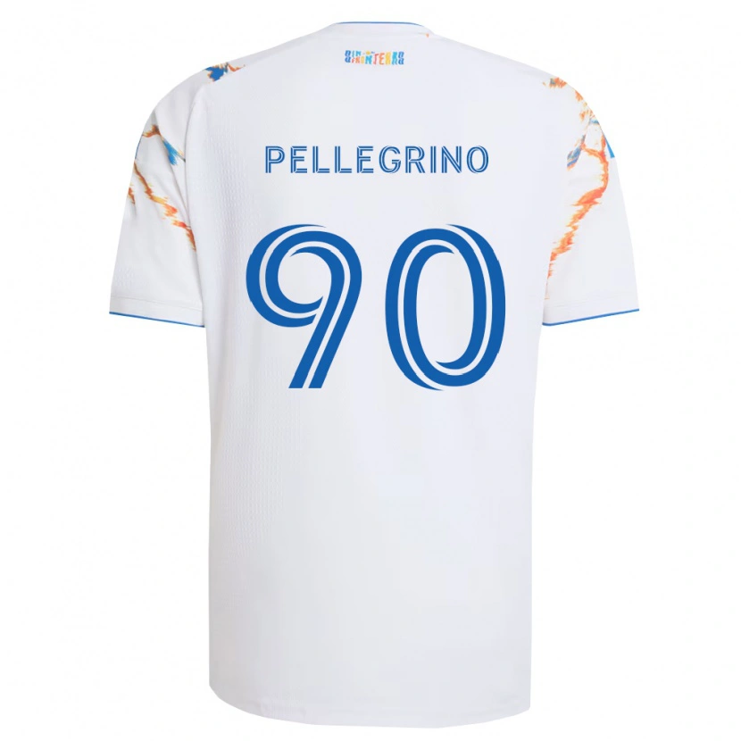 Danxen Hombre Camiseta Amahl Pellegrino #90 Blanco Naranja Azul 2ª Equipación 2026/27 La Camisa
