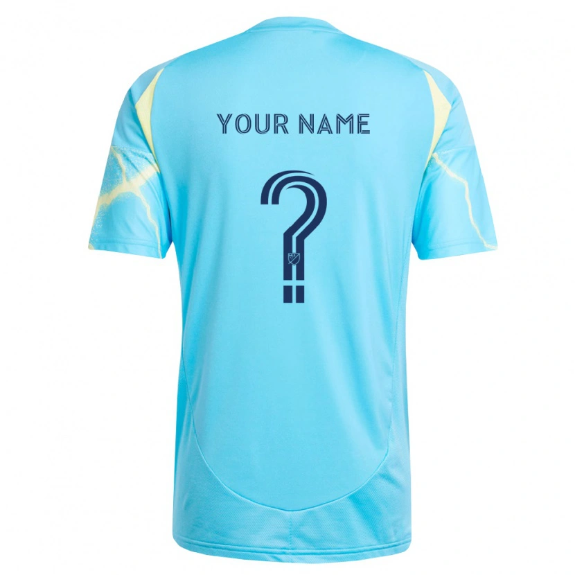 Danxen Hombre Camiseta Su Nombre #0 Azul Claro Negro Amarillo Claro 2ª Equipación 2026/27 La Camisa