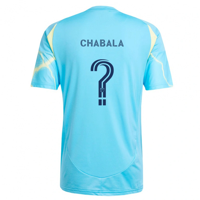 Danxen Hombre Camiseta Caleb Chabala #0 Azul Claro Negro Amarillo Claro 2ª Equipación 2026/27 La Camisa