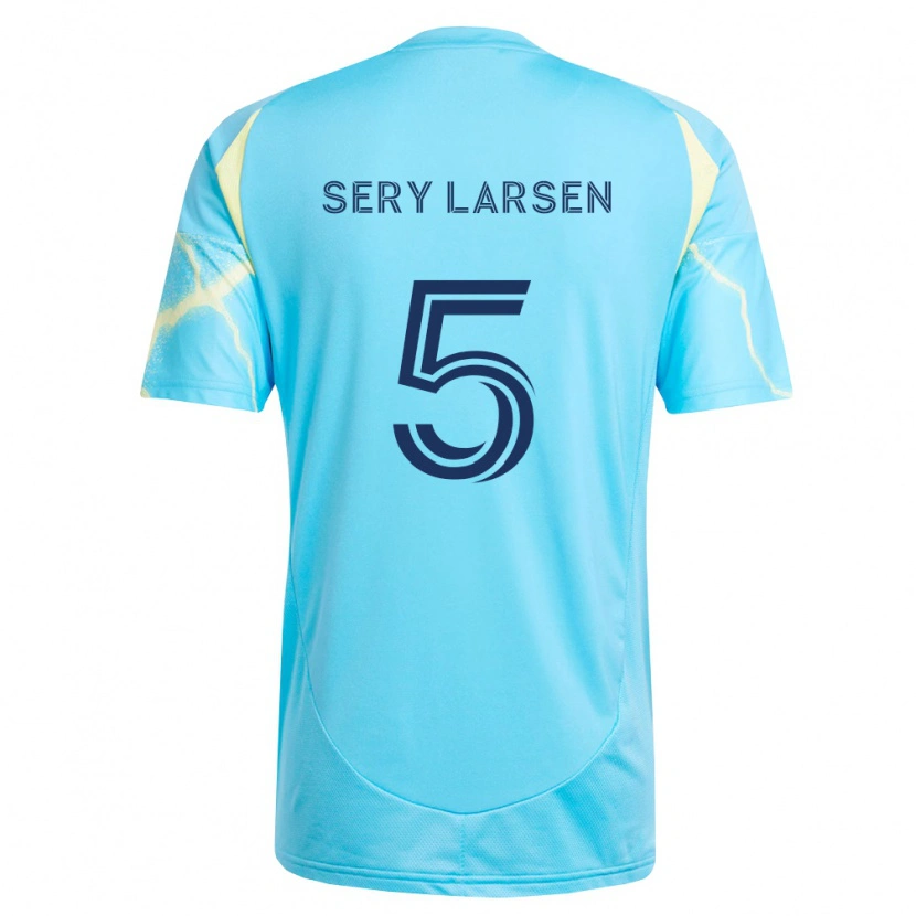 Danxen Hombre Camiseta Japhet Sery Larsen #5 Azul Claro Negro Amarillo Claro 2ª Equipación 2026/27 La Camisa