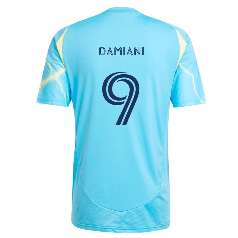 Danxen Hombre Camiseta Bruno Damiani #9 Azul Claro Negro Amarillo Claro 2ª Equipación 2026/27 La Camisa