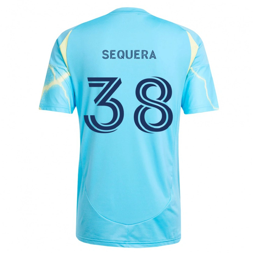Danxen Hombre Camiseta Giovanny Sequera #38 Azul Claro Negro Amarillo Claro 2ª Equipación 2026/27 La Camisa