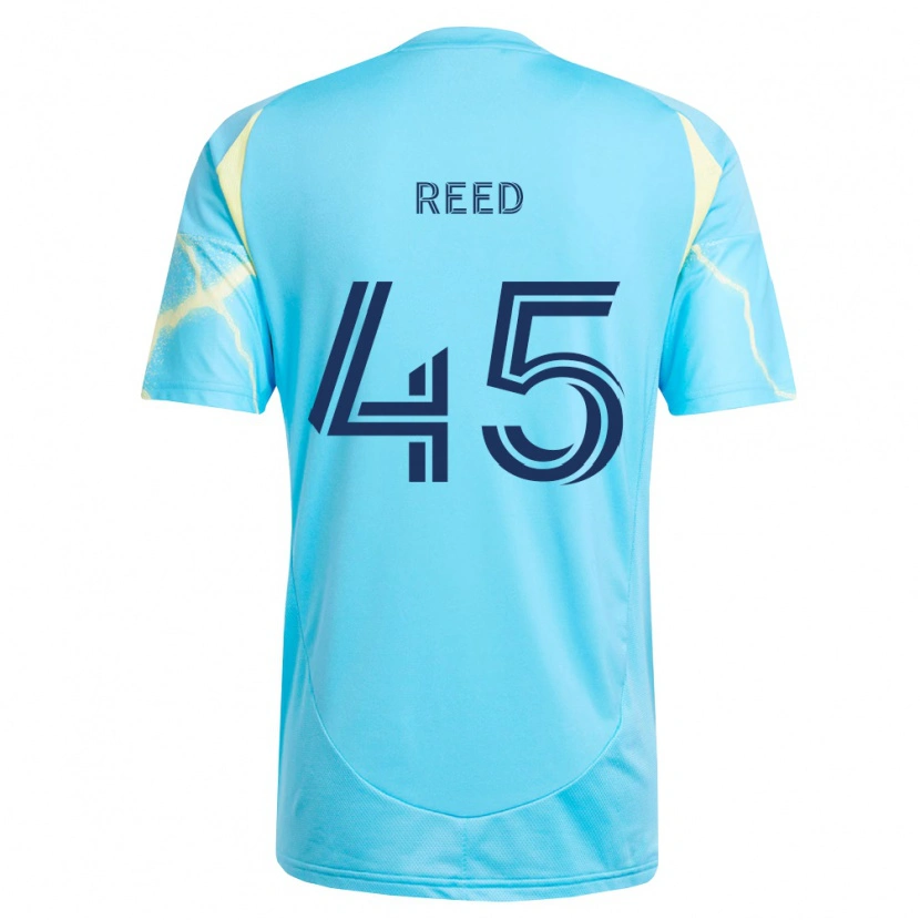 Danxen Hombre Camiseta Theo Reed #45 Azul Claro Negro Amarillo Claro 2ª Equipación 2026/27 La Camisa