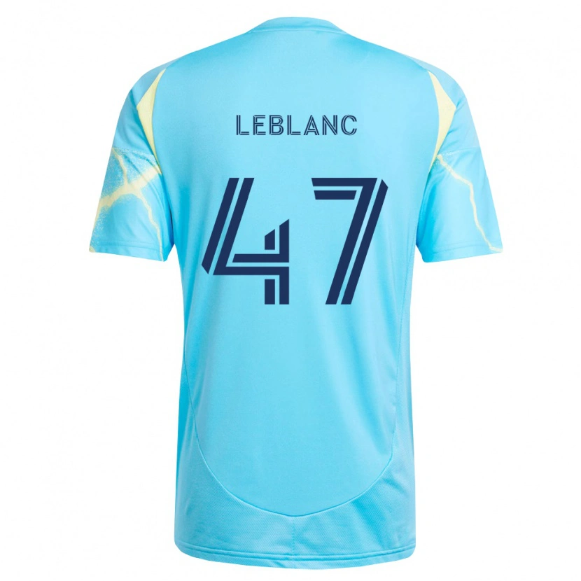 Danxen Hombre Camiseta Kellan Leblanc #47 Azul Claro Negro Amarillo Claro 2ª Equipación 2026/27 La Camisa