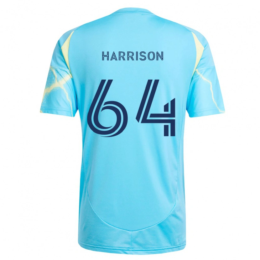 Danxen Hombre Camiseta Joshua Harrison #64 Azul Claro Negro Amarillo Claro 2ª Equipación 2026/27 La Camisa
