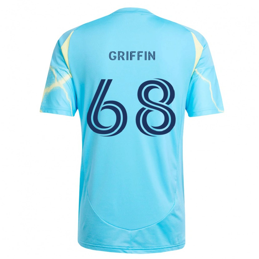 Danxen Hombre Camiseta Jordan Griffin #68 Azul Claro Negro Amarillo Claro 2ª Equipación 2026/27 La Camisa