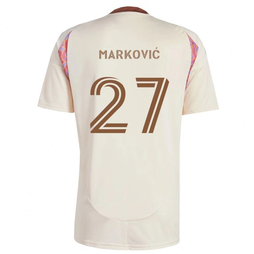 Danxen Hombre Camiseta Nikola Marković #27 Rosa Blanco Roto 2ª Equipación 2026/27 La Camisa