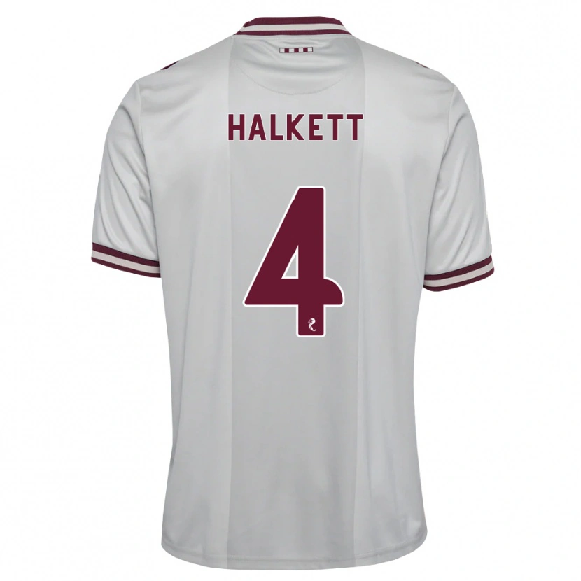 Danxen Hombre Camiseta Craig Halkett #4 Blanco Borgoña 2ª Equipación 2026/27 La Camisa