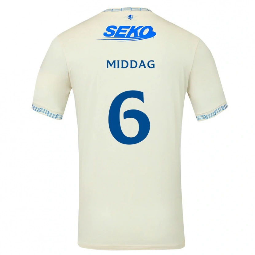Danxen Hombre Camiseta Tessel Middag #6 Azul Cielo Profundo Blanco 2ª Equipación 2026/27 La Camisa