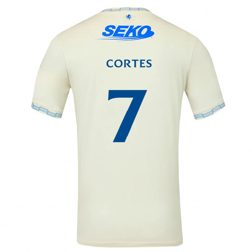 Danxen Hombre Camiseta Óscar Cortés #7 Azul Cielo Profundo Blanco 2ª Equipación 2026/27 La Camisa
