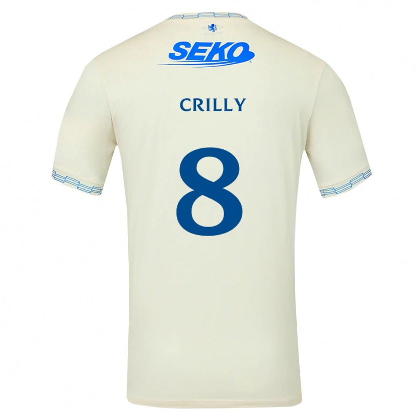 Danxen Hombre Camiseta Aiden Crilly #8 Azul Cielo Profundo Blanco 2ª Equipación 2026/27 La Camisa