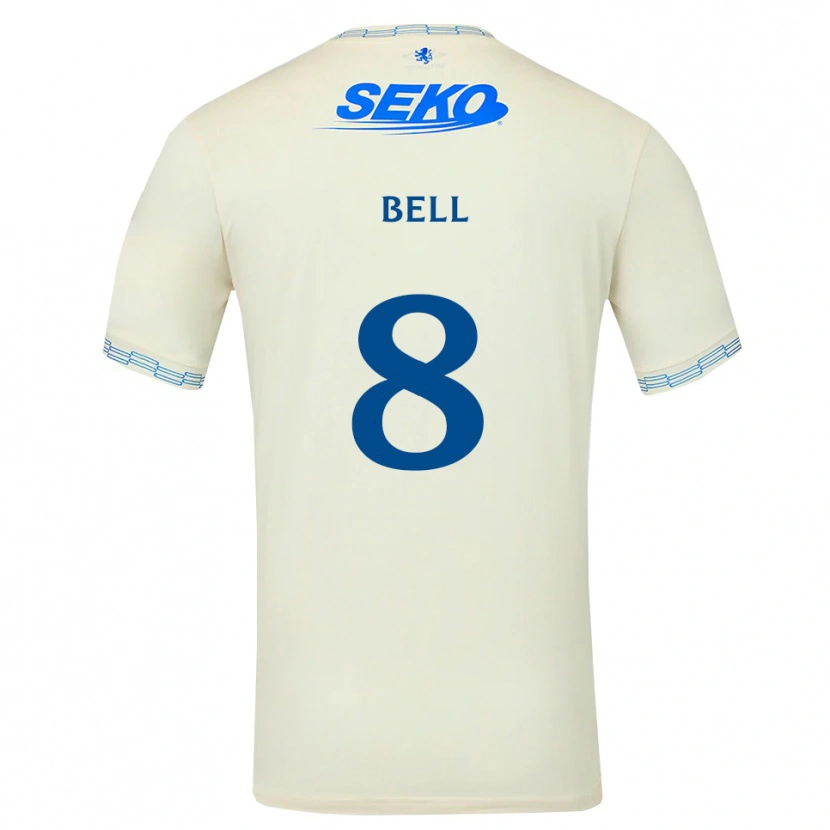 Danxen Hombre Camiseta Cameron Bell #8 Azul Cielo Profundo Blanco 2ª Equipación 2026/27 La Camisa