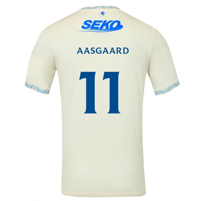 Danxen Hombre Camiseta Thelo Aasgaard #11 Azul Cielo Profundo Blanco 2ª Equipación 2026/27 La Camisa