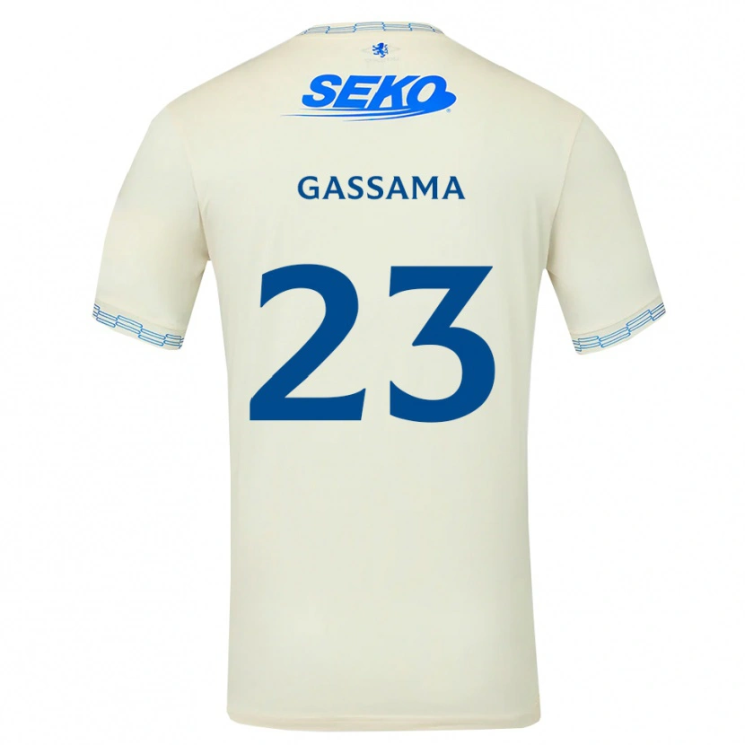 Danxen Hombre Camiseta Djeidi Gassama #23 Azul Cielo Profundo Blanco 2ª Equipación 2026/27 La Camisa