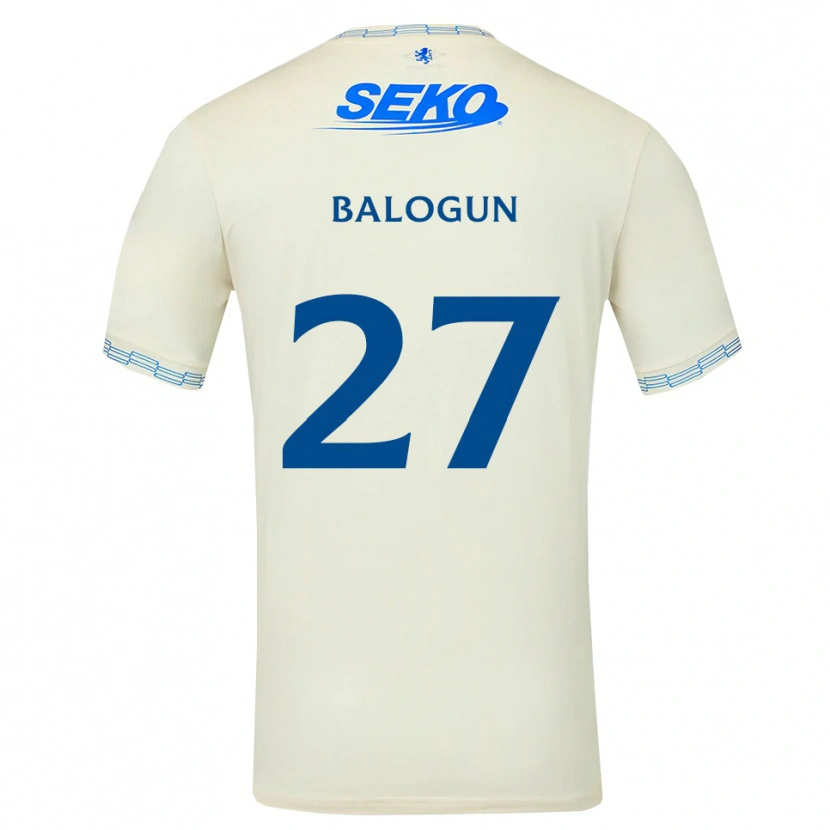 Danxen Hombre Camiseta Leon Balogun #27 Azul Cielo Profundo Blanco 2ª Equipación 2026/27 La Camisa